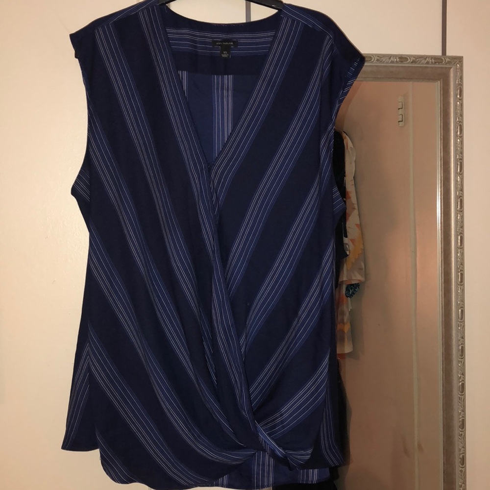 Ann Taylor Faux Wrap Top XL